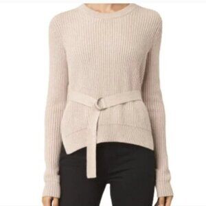 All Saints Cream Cotton East Jumper Pullover, Sweater, Crew, size S